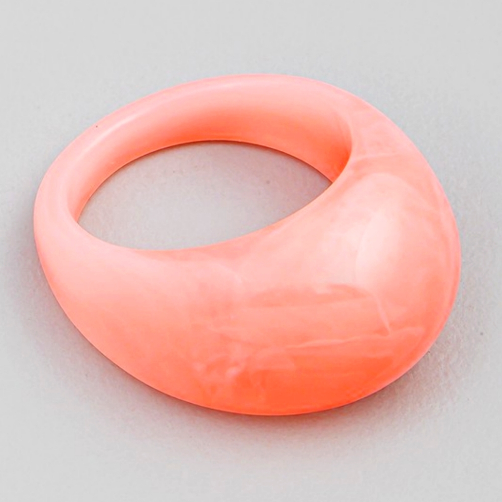 Peach Resin Dome Ring